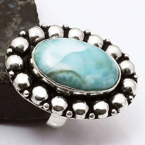 #217 Larimar Handcrafted Ring 💍 Size 7.25 NWOT